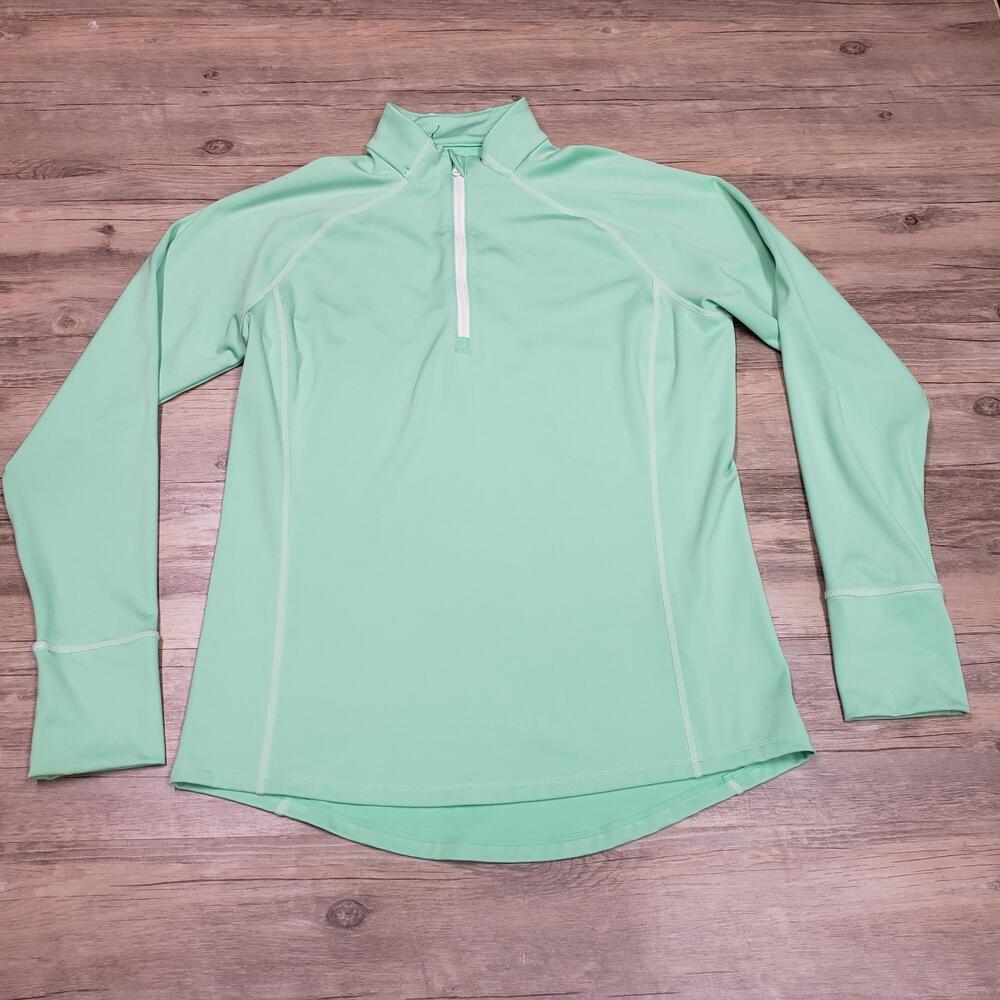 RLX Shirt Womens Medium 1/4 Zip Mock Neck Long Sleeve Golf Stretch Top Athletic